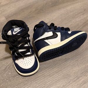 Nike Kids Navy, White & Black High-Top Sneakers